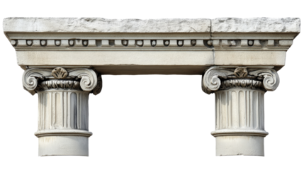 Greek pillar on white background