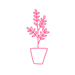 handdrawn pink plant women's day