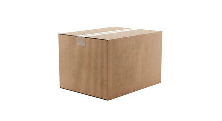 A cardboard box sealed with tape on a plain black background    .ai generative, transparent background, white background. isolated on white background