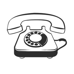 Vintage rotary dial telephone with handset