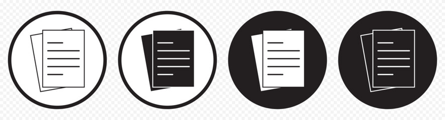 Documents icon Outline vector sign on Transparent Background. EPS 10.