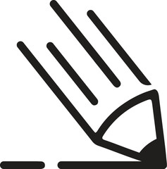 Pencil Icon. Eraser Pen Flat Design and Back to School Concept on White Background.