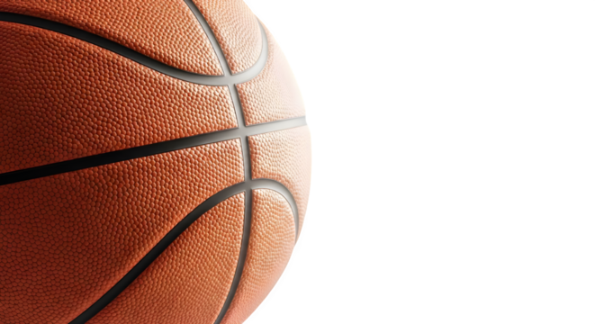 Close up view of an orange basketball against black background    .ai generative, transparent background, white background. isolated on white background