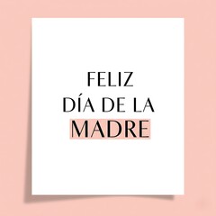 Modern Minimalist Mother's Day Card in Spanish – Feliz Día de la Madre Typography Design