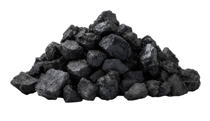 Fototapeta premium Pile of dark gray, irregularly shaped rocks