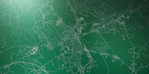 Concord (New Hampshire, USA) street map. The style of the map is green lights