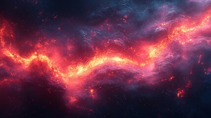 Naklejka premium Fiery cosmic nebula