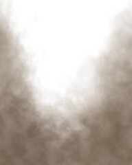 Smoke fog cloud isolated transparent overlay with white dust sand soil brown sandstorm smog sand dust explosion rising vector texture background for compositing and design elements