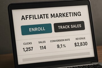 Affiliate marketing displayed on a laptop screen