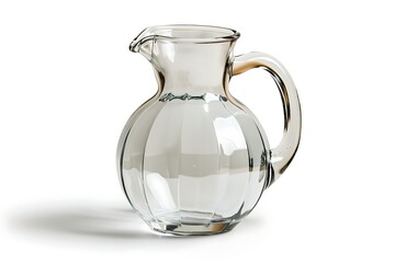 Empty smoked glass pitcher standing on white background