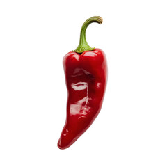 Vibrant red bell pepper, isolated on a plain background.