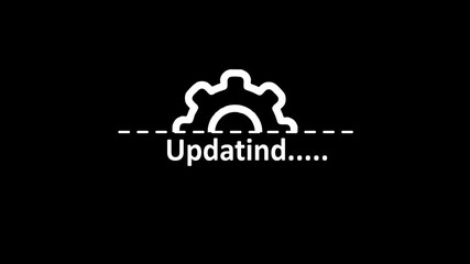 updating bar animation on black background. white color setting and update icon animate . 
