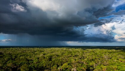 dark ominous clouds build over florida s landscape heavy rain rain clouds