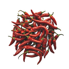 A vibrant heap of red chili peppers.