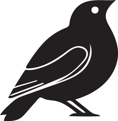 Black vector of a small bird