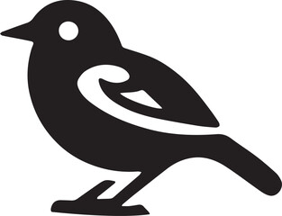 Black vector of a small bird