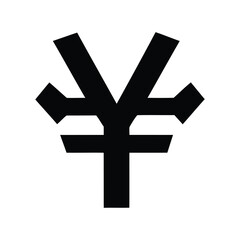 Obraz premium Black and white image of the Japanese Yen or Chinese Yuan currency symbol