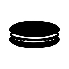 Macaron black silhouette vector, macaron icon vector