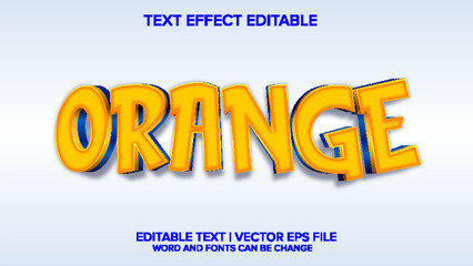 orange text effect vector editable