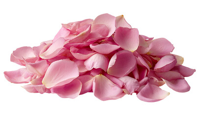 Pink rose petals piled high