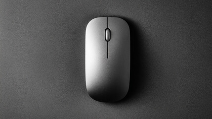 Minimalist computer mouse on a textured surface