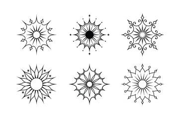 Obraz premium black and white flower icons