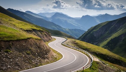 Fototapeta premium road winds in the mountains