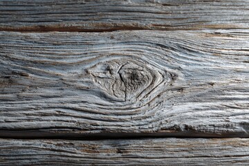 Weathered wood plank with a distinctive knot showing intricate grain patterns and textures