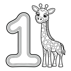 Fototapeta premium giraffe cartoon illustration hand drawn