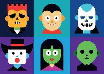 Flat Vector Illustration of a Collie Dog with Colorful Geometric Shapes and Modern Design Elements for Creative Projects