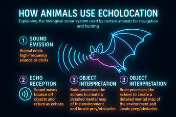 Animal Echolocation Process with Sonar Principles for Bat and Dolphin Studies in Wildlife Biology