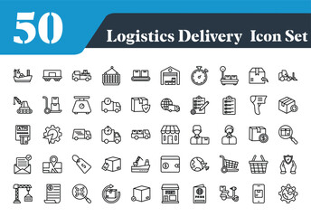  Logistics Delivery  Pack with Banner Stroke 