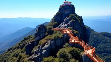 Steps to Girnar Hill, Gujarat state, India