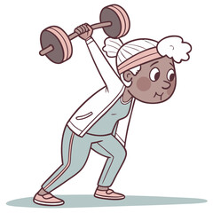 cartoon illustration of a man exercising
