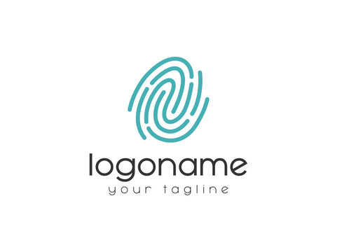 fingerprint logo design vector template