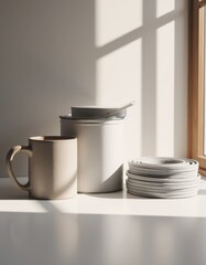 Home winterization supplies arranged on a bright surface