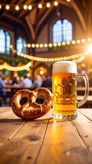 Bavarian beer and pretzel