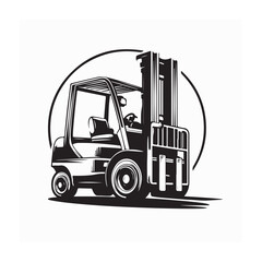 Hardworking Forklift Isolated Logo Design for Industrial and Warehouse Safety Branding