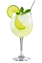 Hugo Cocktail isolated on transparent PNG background