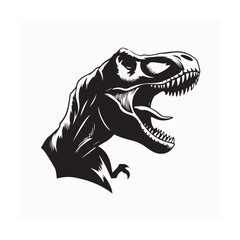 Naklejka premium Roaring Tyrannosaurus Rex Predator Logo Design for Powerful Dinosaur Branding and Identity