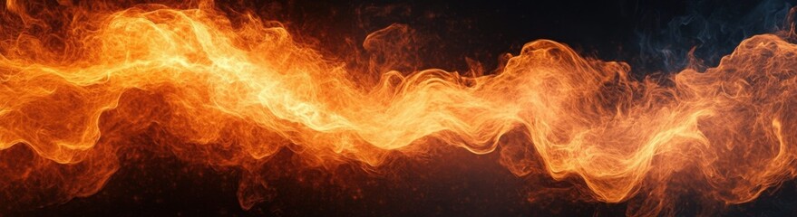 A Dynamic Flow of Fire Igniting the Darkness, Portraying the Beauty and Power of Flames in Motion with Rich Hues of Orange and Red Lighting the Scene