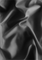 Large vector halftone satin fabric texture with a transparent background