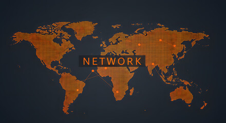 Network global business world map connection internet technology data communication international trade logistics globalization concept system supply chain partnership communication