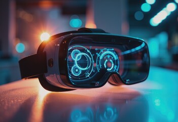 Augmented reality headset displaying maintenance instructions overlay