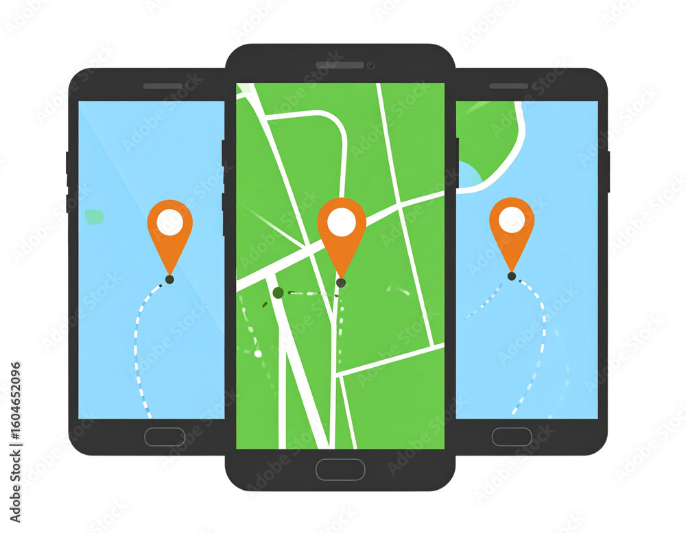Poster mobile phone with map pointer