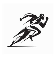 Silhouette of a Person Running Used as a Creative and Modern Logo Design