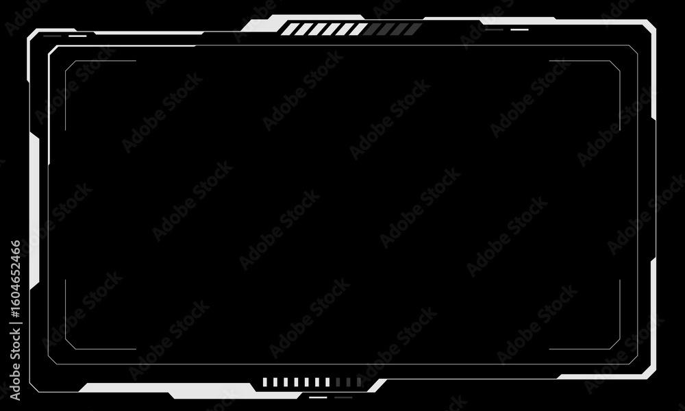 Poster hud frames white grey user interface elements design modern technology futuristic control panel scre