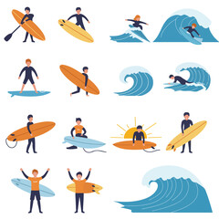 Dynamic surfers ride waves, paddle board, and enjoy beach lifestyle