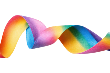 A vibrant, twisting ribbon, full of rainbow colors