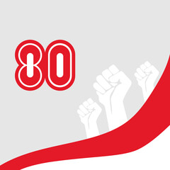 Obraz premium 80 th Indonesia Independent day
